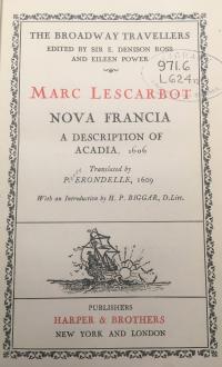 A Description of Acadia, Marc Lescarbot