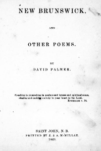 New Brunswick and Other Poems, David Palmer